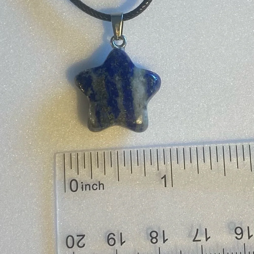Lapis Lazuli Star Pendant Necklace - Picture 2 of 8